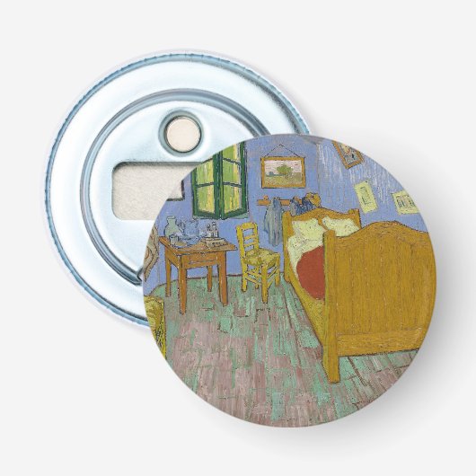 Vincent Van Gogh Bedroom Painting Button Flesopener (Voorkant)