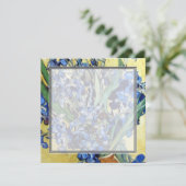 Vincent van Gogh, blauwe irissen op gele achtergro (Staand voorkant)