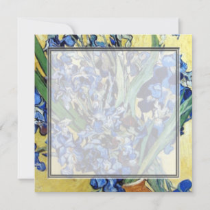 Vincent van Gogh, blauwe irissen op gele achtergro