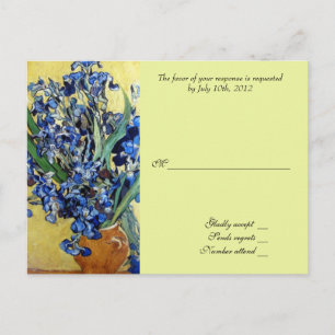 Vincent van Gogh, blauwe irissen op gele achtergro Uitnodiging Briefkaart