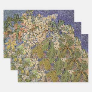 Vincent van Gogh - Bloeiende Kastanje Takken Inpakpapier Vel