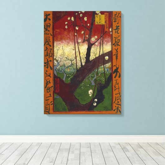 Vincent van Gogh - Bloeiende pruimenboom Canvas Afdruk (Insitu (Houten vloer))