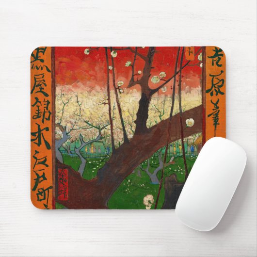 Vincent van Gogh - Bloeiende pruimenboom Muismat (Met muis)