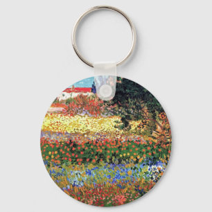 Vincent Van Gogh - Bloeiende tuin Kunstschilderij Sleutelhanger