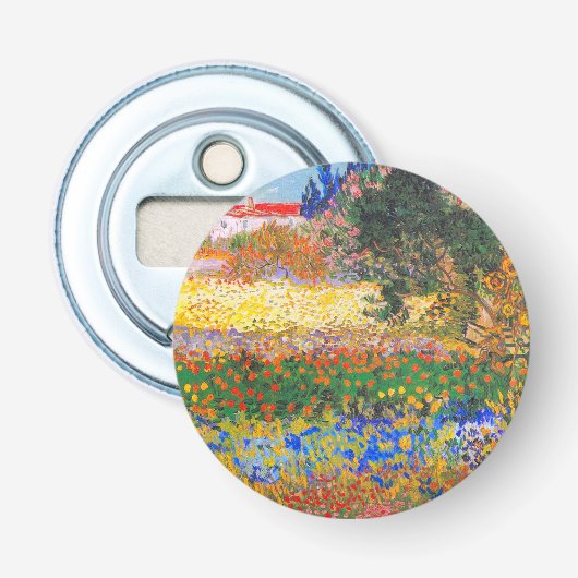 Vincent van Gogh Bloeituin Button Flesopener (Voorkant)