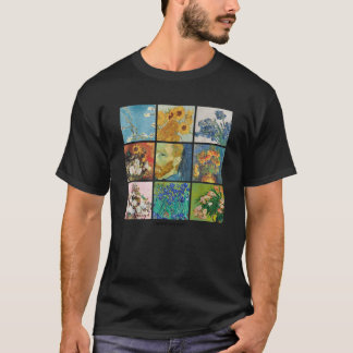 Vincent van Gogh Bloemen Grid Post Impressionisme  T-shirt