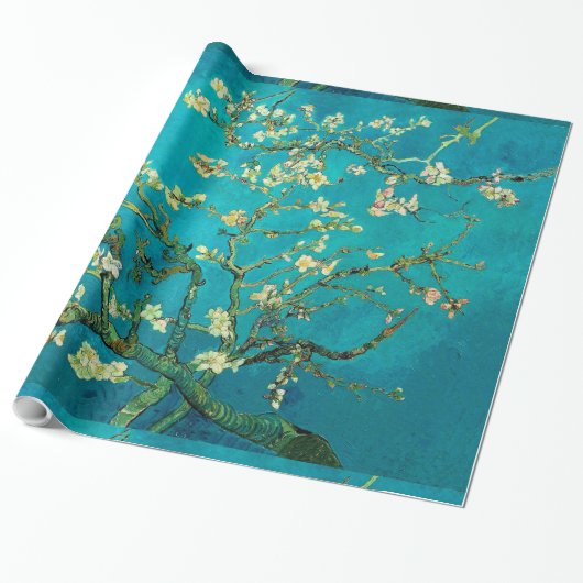 Vincent Van Gogh Blossoming Almond Tree Art Cadeaupapier (Uitgerold)