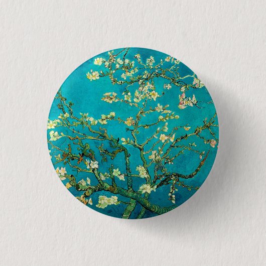 Vincent Van Gogh Blossoming Almond Tree Art Ronde Button 3,2 Cm (Voorkant)