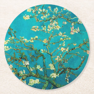 Vincent Van Gogh Blossoming Almond Tree Art Ronde Kartonnen Onderzetter
