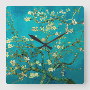 Vincent Van Gogh Blossoming Almond Tree Art Vierkante Klok