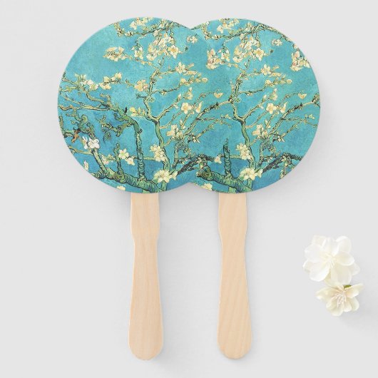 Vincent van Gogh Blossomong Almond Tree Handwaaier (Voorkant en achterkant)