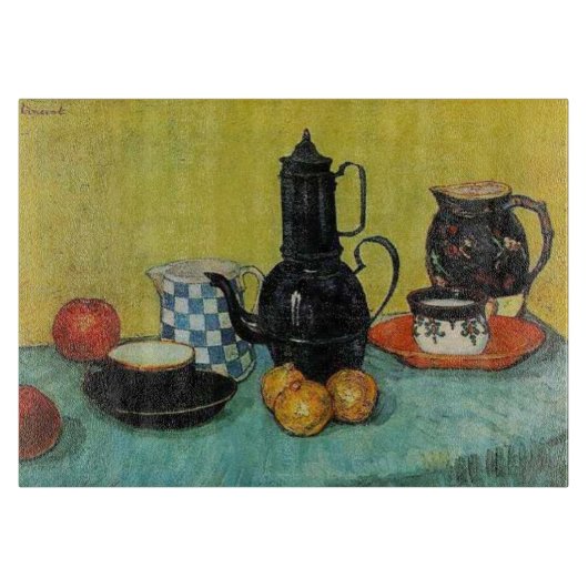 Vincent van Gogh Blue Enamel Coffee Pot Snijplank (Voorkant)