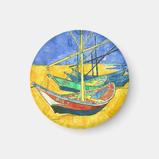 Vincent van Gogh Boats bij Saintes-Marie watercol Magneet (Voorkant)