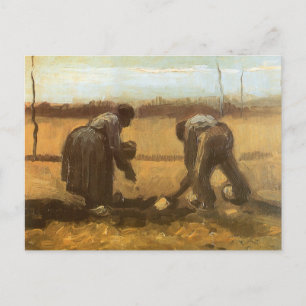 Vincent van Gogh - Boeren die aardappelen planten Briefkaart