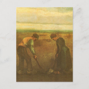 Vincent van Gogh - Boeren die aardappelen planten Briefkaart