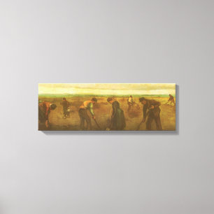 Vincent van Gogh - Boeren die aardappelen planten Canvas Afdruk