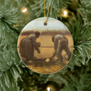 Vincent van Gogh - Boeren planten aardappels Keramisch Ornament