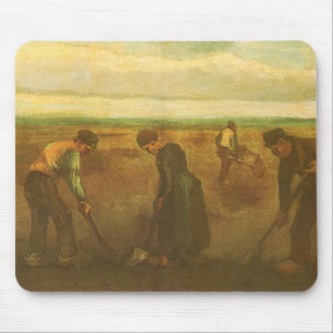 Vincent van Gogh - Boeren planten aardappels Muismat