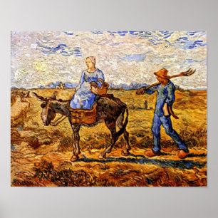 Vincent Van Gogh - Boerenkoppel op weg naar het we Poster