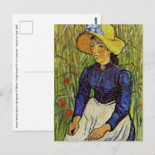Vincent van Gogh - Boerenmeisje met strohoed Briefkaart