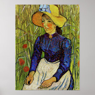 Vincent van Gogh - Boerenmeisje met strohoed Poster
