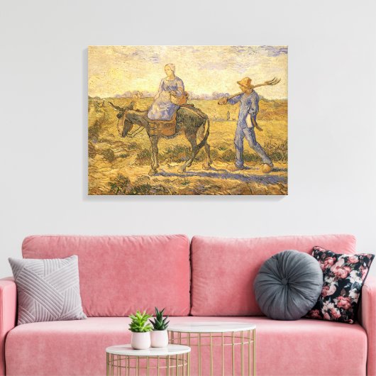 Vincent van Gogh - Boerenpaar aan het werk Canvas Afdruk (Insitu (Woonkamer))