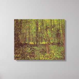 Vincent van Gogh - Bomen en Ondergroei Canvas Afdruk