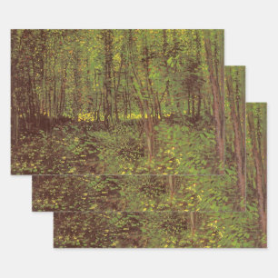 Vincent van Gogh - Bomen en Ondergroei Inpakpapier Vel