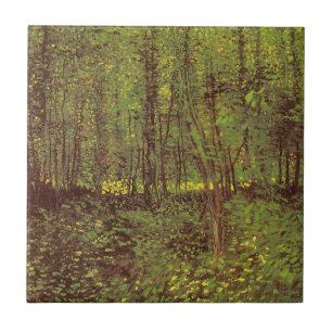 Vincent van Gogh - Bomen en Ondergroei Tegeltje