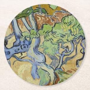 Vincent van Gogh - boomwortels Ronde Kartonnen Onderzetter