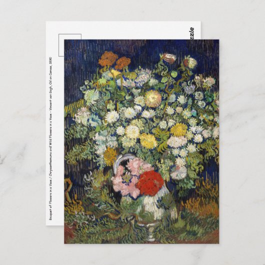 Vincent van Gogh - Bouquet van Bloemen in een Vase Briefkaart (Voorkant / Achterkant)