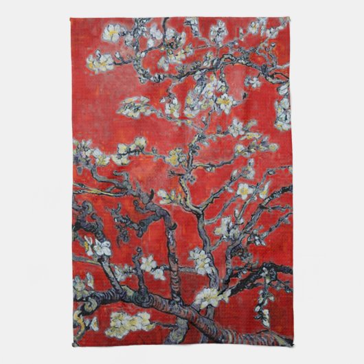 Vincent van Gogh Branches met Almond Blossom Theedoek (Verticaal)