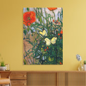 Vincent van Gogh - Butterflies en Poppies Canvas Afdruk (Insitu (Woonkamer))