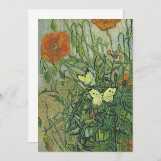 Vincent Van Gogh - Butterflies en poppies Kaart (Voorkant / Achterkant)