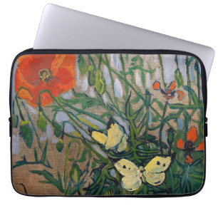 Vincent van Gogh - Butterflies en Poppies Laptop Sleeve