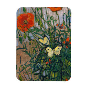 Vincent van Gogh - Butterflies en Poppies Magneet