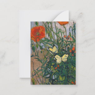 Vincent van Gogh - Butterflies en Poppies Notitiekaartje