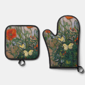 Vincent van Gogh - Butterflies en Poppies Ovenwant & Pannenlap Set (Voorkant)