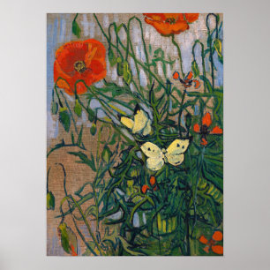 Vincent van Gogh - Butterflies en Poppies Poster