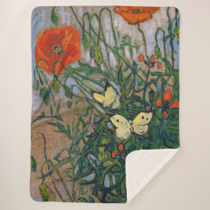 Vincent van Gogh - Butterflies en Poppies Sherpa Deken