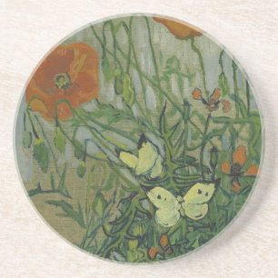 Vincent van Gogh - Butterflies en Poppies Zandsteen Onderzetter