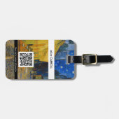Vincent van Gogh - Cafe Terrace at Night - QR Code Bagagelabel (Voorkant horizontaal)
