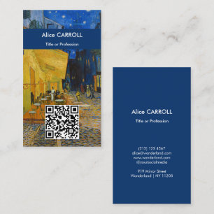 Vincent van Gogh - Cafe Terrace at Night - QR Code Visitekaartje