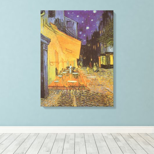 Vincent van Gogh - Cafe Terrace bij nacht Canvas Afdruk (Insitu (Houten vloer))