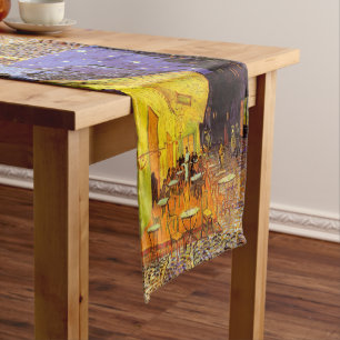 Vincent van Gogh Cafe Terrace bij nacht Fine Art Korte Tafelloper