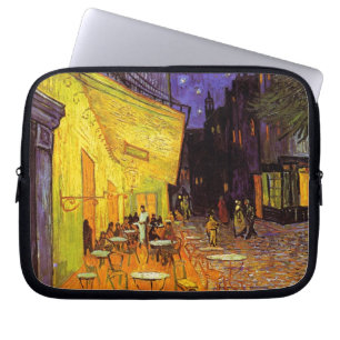 Vincent van Gogh Cafe Terrace bij nacht Fine Art Laptop Sleeve