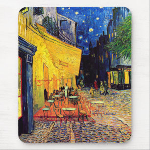 Vincent van Gogh - cafe Terrace bij nacht Fine Art Muismat