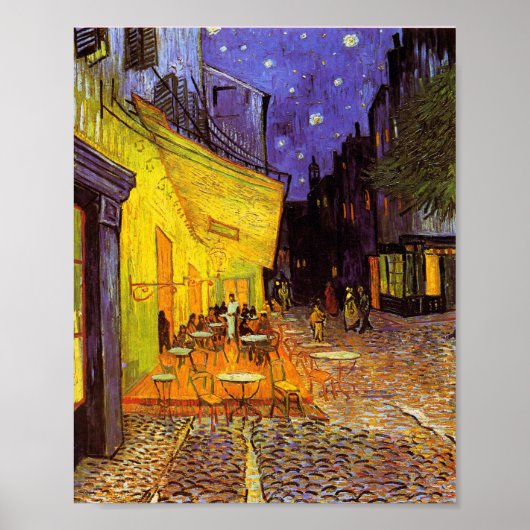 Vincent van Gogh Cafe Terrace bij nacht Fine Art Poster (Voorkant)