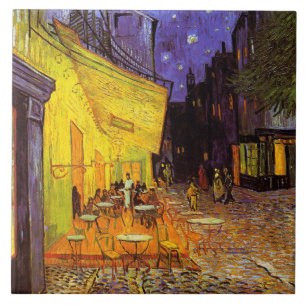 Vincent van Gogh Cafe Terrace bij nacht Fine Art Tegeltje