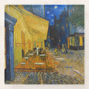 Vincent van Gogh - Cafe Terrace bij nacht Glazen Onderzetter